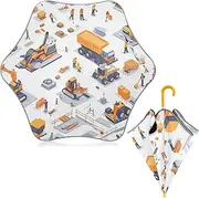 [Caihoyu] Umbrellas for Rain with Reflective Strip UV Umbrella with Pinch-Proof Closure and Easy-Grip Hook Handle for Toddler Girls and Boys