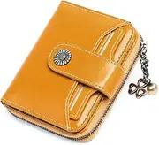 [SENDEFN] Women's Small Wallet, Women's Genuine Leather, with Coin Compartment, Small Zip, Wallet, Card Holder with RFID Blocker