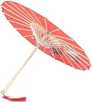 [FRCOLOR] Small Classical Umbrella for Chinese Costume Vintage Decorative Umbrella for Carnival Weddings Photography Durable Handle Retro Design Fine Workmanship