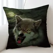 Cool Wildlife Animal Art Nightbreed Moon Wolf Cushion Cover