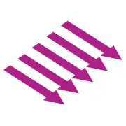 5x1.2" Arrow Sticker Directional Sign PVC Adhesive Floor Decal, Purple 20Pcs