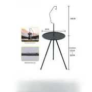 Tea Table round Table with Lamp Stand Camping Elevated Outdoor Portable Leisure