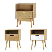 Oikiture Bedside Table Drawers Side Tables Nightstand Wood Storage Cabinet