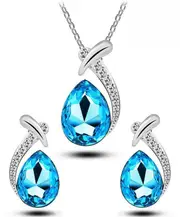 Elegant Crystal Water Drop Jewelry Set