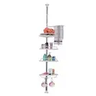 4 Tier Adjustable Telescopic Shower Corner Shelf Caddy Hold Bathroom Organiser