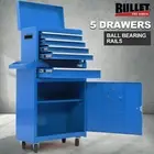 BULLET Pro 5 Drawer Tool Box Cabinet Chest Storage Garage Trolley Toolbox Set