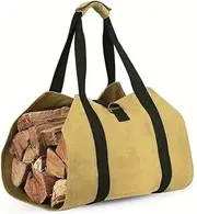Log Baskets Firewood Storage Bag, Canvas Firewood Log Carrier Tote, Firewood Holder Fireplace Accessories, Firewood Carrier Bag Firewood Basket(Khaki)