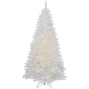 Northlight 7.5" x 55" White Alaskan Pine Artificial Christmas Tree Clear Lights