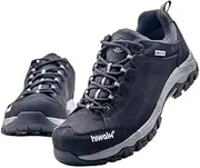 [LUMPARLAND] hiwalk Men's Waterproof Lightweight Hiking Shoes All-Terrain Breathable Leather Low-Top Outdoor Trekking Trailing Camping Walking Shoes