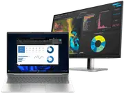 HP ProBook 465 16 inch G11 Business Laptop, Silver + HP Series 5 Pro 23.8 inch FHD Monitor - 524pf