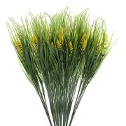40Pcs Artificial Grass Plants, 14.6" Plastic Fake Lavender Greenery, Yellow