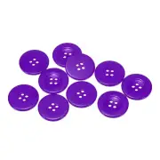 10pcs Resin Sewing Buttons 1-1/4" Round Flat 4-Hole Craft Buttons, Purple