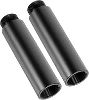 Abaodam 2Pcs Mic Extension Tube Durable Aluminum Alloy Microphone Holder Extender Easy Install for Height Mic Stands Compatible with Boom Arms