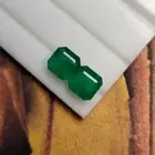 Natural Emerald Square Octagon Pair 3.90 Carat Vivid Green Untreated Emerald Cut