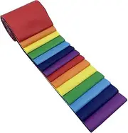 [aufodara] 7 Colours/14 Fabric Strips, Cotton, 7.9 x 100 cm, Jelly Roll, Rainbow Fabric, Plain Cotton Fabric for Sewing, Patchwork, Fabric Bundle for Quilting, DIY Crafts, (Rainbow)