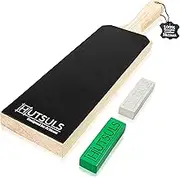 Leather Strop for Knife Sharpening - Get Razor-Sharp Edges with 3" x 9" Double Sided Paddle Strop Block, Easy to Use Knife Strop with Ergonomic Handle & Stropping Leather Knife Sharpener Guide