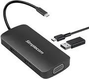 Simplecom DA450 5-in-1 USB-C Multiport Adapter MST Hub with VGA and Dual HDMI