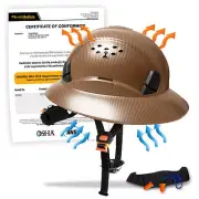 KwikSafety BROWN CARBON Hard Hat Type 1 Class C ANSI OSHA Compliant