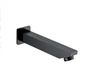 160mm Ikon Yale Matt Black Solid Brass Square Bath Spout
