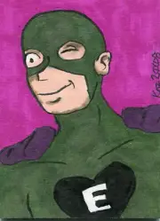REGGIE AS EVILHEART Sketch Card by Kor Watkins, Archie, Super-Teens