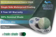 Waterproof Shade Cloth 1.83M x 30M Roll 90% Shade Factor in Green