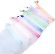 Andiker Soap Bag Soft for Shower, Soap Pouch Saver with Drawstring for Foaming and Drying,Hangable (7 pcs mesh soap bag)