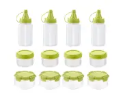 Mini Fresh-keeping Box with Sealed Lid - Condiment Bottles Included - Portable Sauce Containers for On-the-go - 12-Piece Set for Barbecue and Seasoning