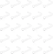 [vcmart] 22G Clear Nose Studs Retainers Bioflex Hide Piercing for Work School Flat Top 0.6mm Nose Bar