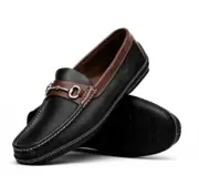 Handsewn Shoe Co. - Men's Leather Bit Driver - Black / Dark Brown - Size US 8