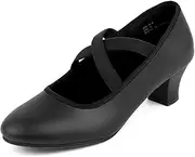 [Asyusyu] Character Shoes for Women Dance Shoes with Elastic Strap for Ballroom,Salsa,Tango