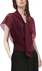 [Generic] Women Summer Chiffon Blouse Lace Western Style Top Small Shirts