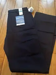 Dockers Men Black Big & Tall Classic Fit Pants Size 36x38 Stretch No Wrinkles Ne
