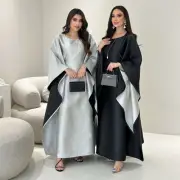 Islamic Kaftan Long Robes Women Batwing Sleeve Caftan Dubai Vintage Dresses Arab