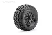 1/10 SC Tomahawk Tires Mounted on Black Claw Rims, Medium Soft, 12mm Hex, 1/2" O