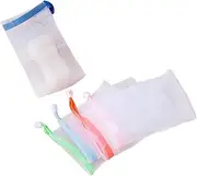 IWOWHERO Handmade Net 5pcs Exfoliating Mesh Pouch Safe Nylon Comfortable Texture Easy Closure Great for Bath Body Care Random Color