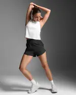 Aero Crop Tank, 2XU, XS, White/Silver Reflective, Female