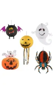 Halloween Paper Lantern Decoration, 3D Folding Honeycomb Paper Lantern Spider...