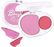 Creme Blush, 2 Colours Pink Blush Cream, Lightweight & Breathable Make Up Blush for Eyes/Cheeks/Lips, Waterproof & Sweatproof Eyeshadow, Creamy & Ultrapigmented Formula, Natural Look