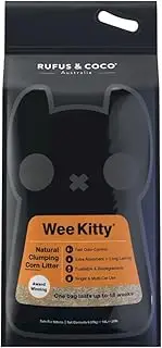 Rufus & Coco Wee Kitty Clumping Corn Cat Litter , Natural Flushable , Low Tracking Biodegradable Pellets , 9 kilogram bag