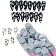 Nail Stamping Plate | Nail Stamp Pen | Nail Stamping Kit | Double Head Dotting Tools | 8x Nail Design Tools | Double Head Dotting Tools Nail Stamper Pen With Different Patterns