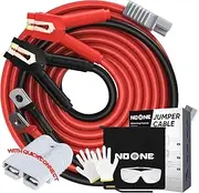 Noone Booster Jumper Cables Heavy Duty 2/0 Gauge 30 FT 1500 AMP with Quick Connect Plugs for Truck SUV Car with up to 8-Liter Gasoline