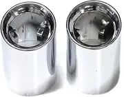 Car Exhaust Tip Compatible For BMW X3 G01 X4 G02 30i 2019-2022 Exhaust Tips Muffler Stainless Steel Exhaust Tip Trim Nozzle(Silver)