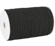 140 Yards Flat Black Elastic Bands for Sewing DIY Craft Cord Roll 5mm wide