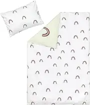 LÄSSIG Children's Bed Linen Set Organic Cotton GOTS Certified 2-Piece Bedding Set Rainbow Milky/Mint