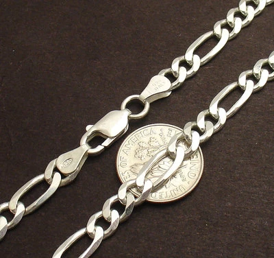 Royal Figaro Link Ankle Bracelet Anklet Real Solid 925 Sterling Silver ALL SIZES
