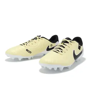 Nike 足球鞋 Legend 10 Academy AG 男鞋 米黃 黑 人工草皮 皮革 DV4340-700