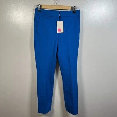 Boden Hampshire 7/8 Stretch Ankle Trouser Pants Size 4 Cyan Blue Work Career