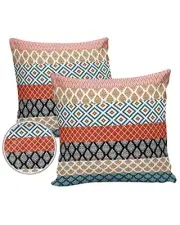 Outdoor Waterproof Throw Pillow Covers Boho 16" x 16" (Pack of 2) Pattern2927