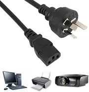 AU 3 Pin Mains Power Lead Cable Cord Compatible with PC Laptop Monitor Desktop Printer