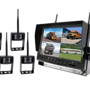 Elinz Digital Wireless 9" Quad Splitscreen Monitor 4CH DVR 4x Reversing CMOS 800TVL Camera 12V 24V 2.4GHz - 4 Camera Package